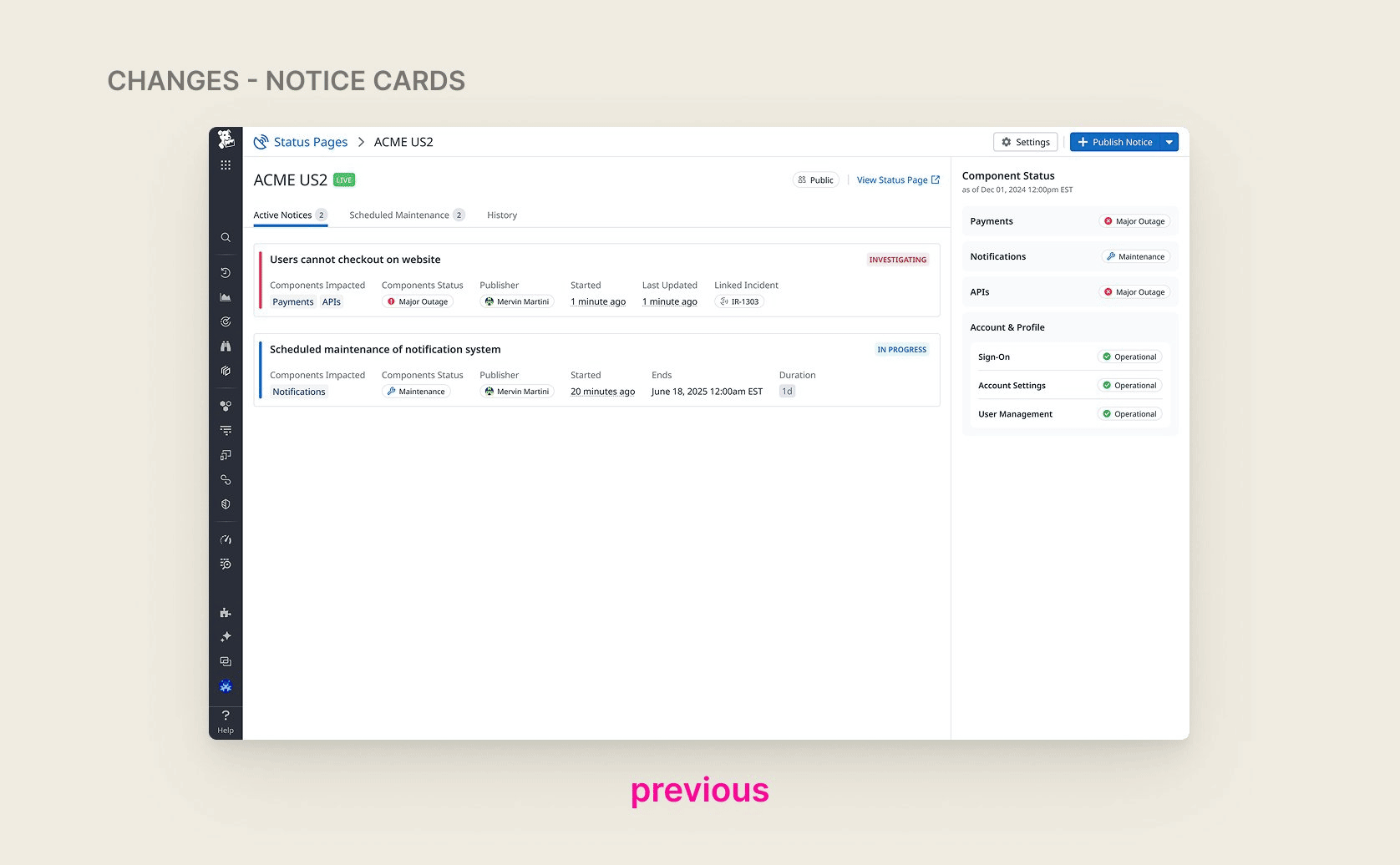 Notice Cards