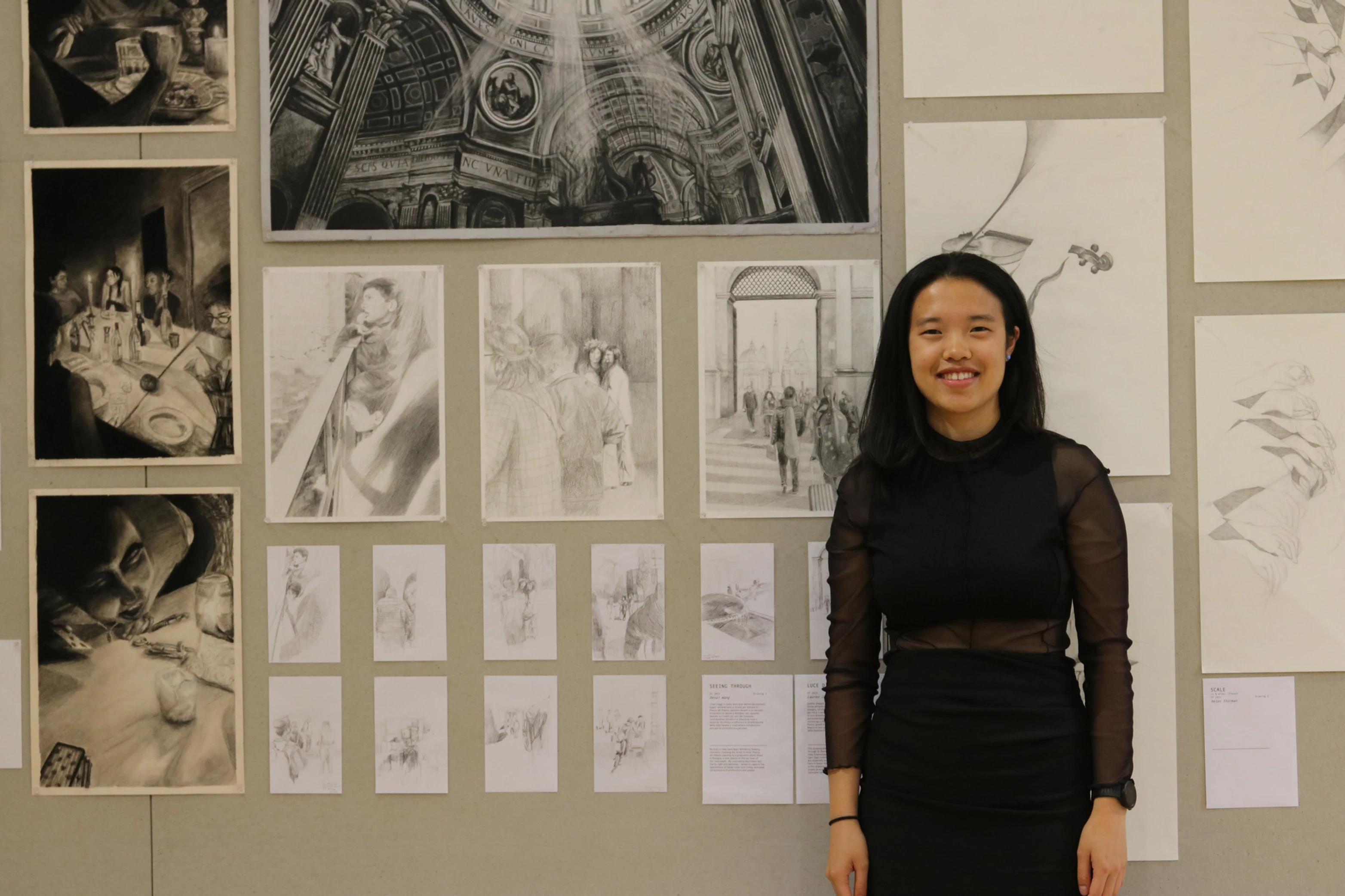 Me standing in front of my drawing final.