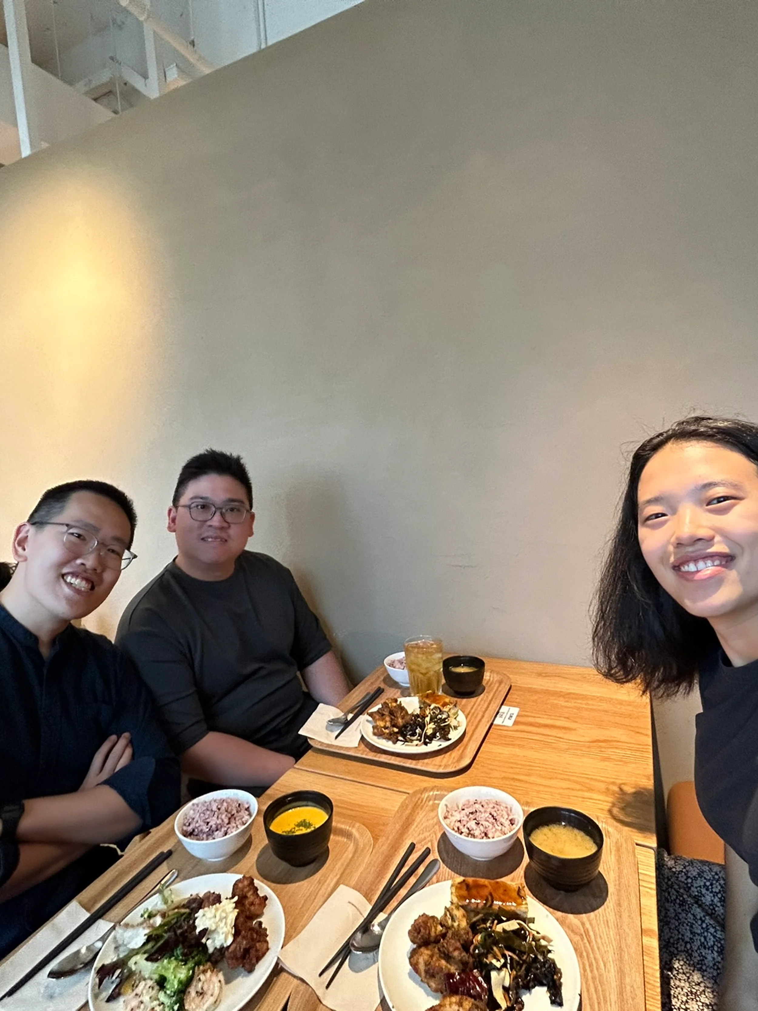 lunch with Justin and Kelvin