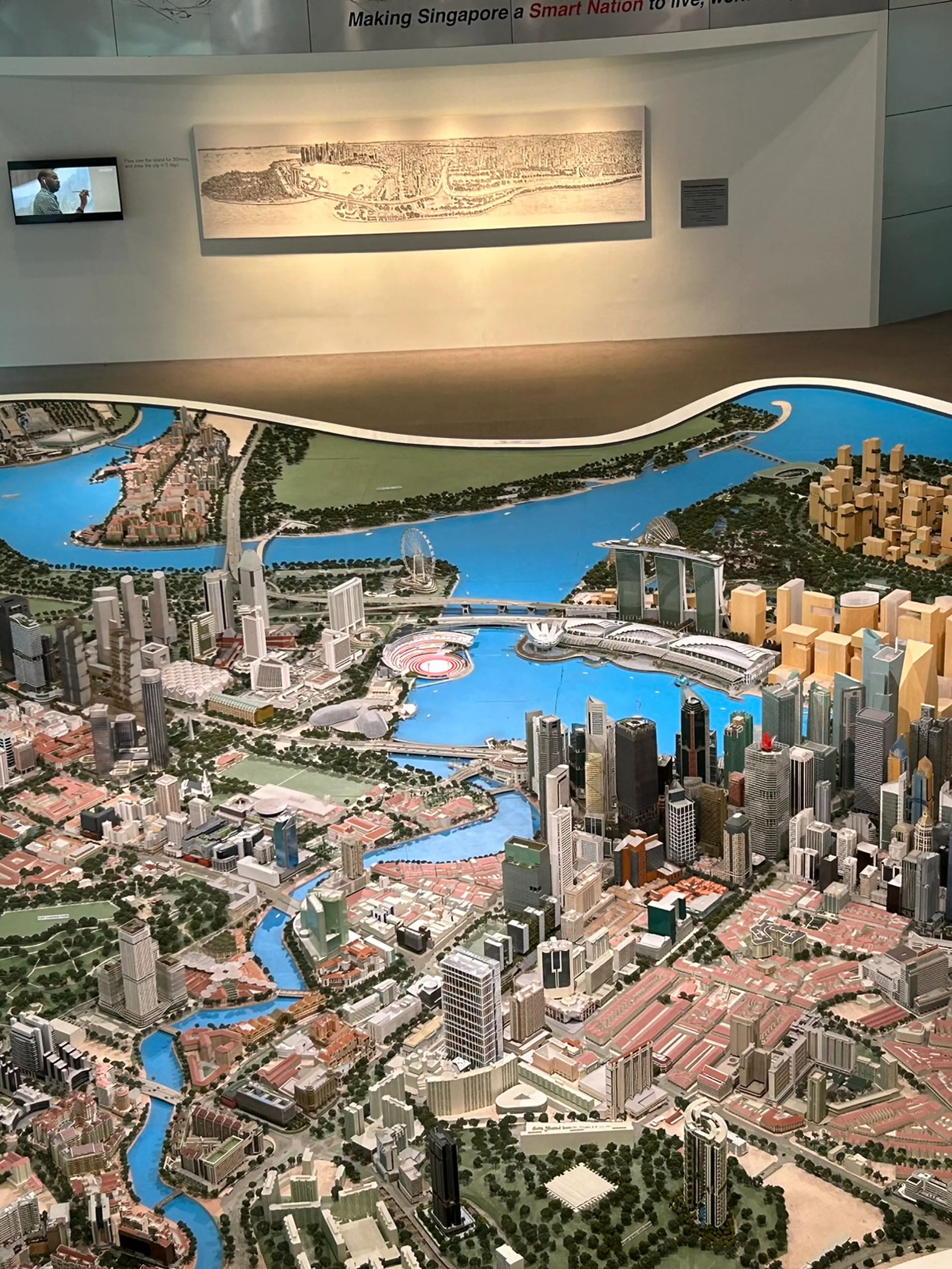 model of city center at URA