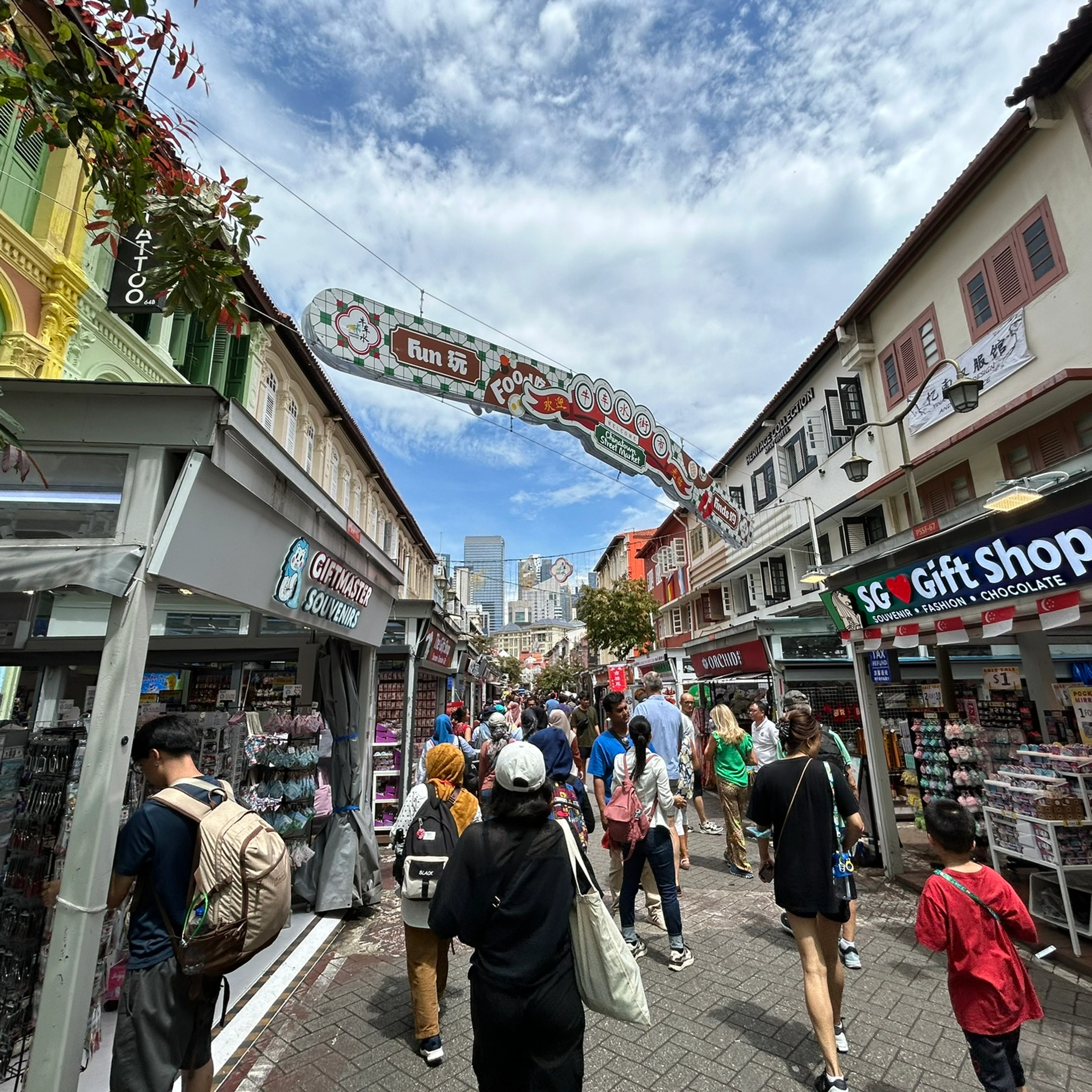 Crowded chinatown street