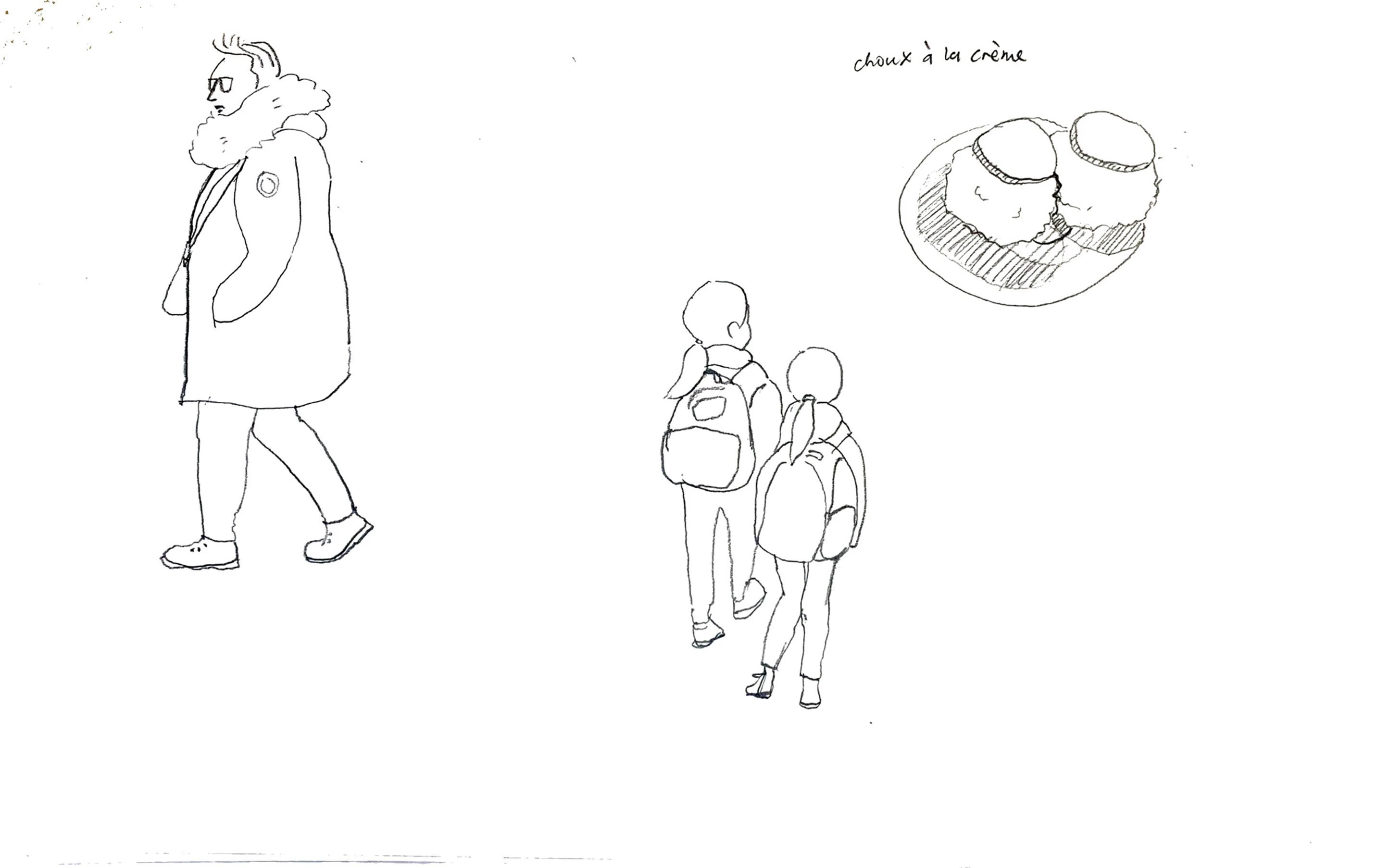 Pinwheel croissant dipped in pistachio cream.