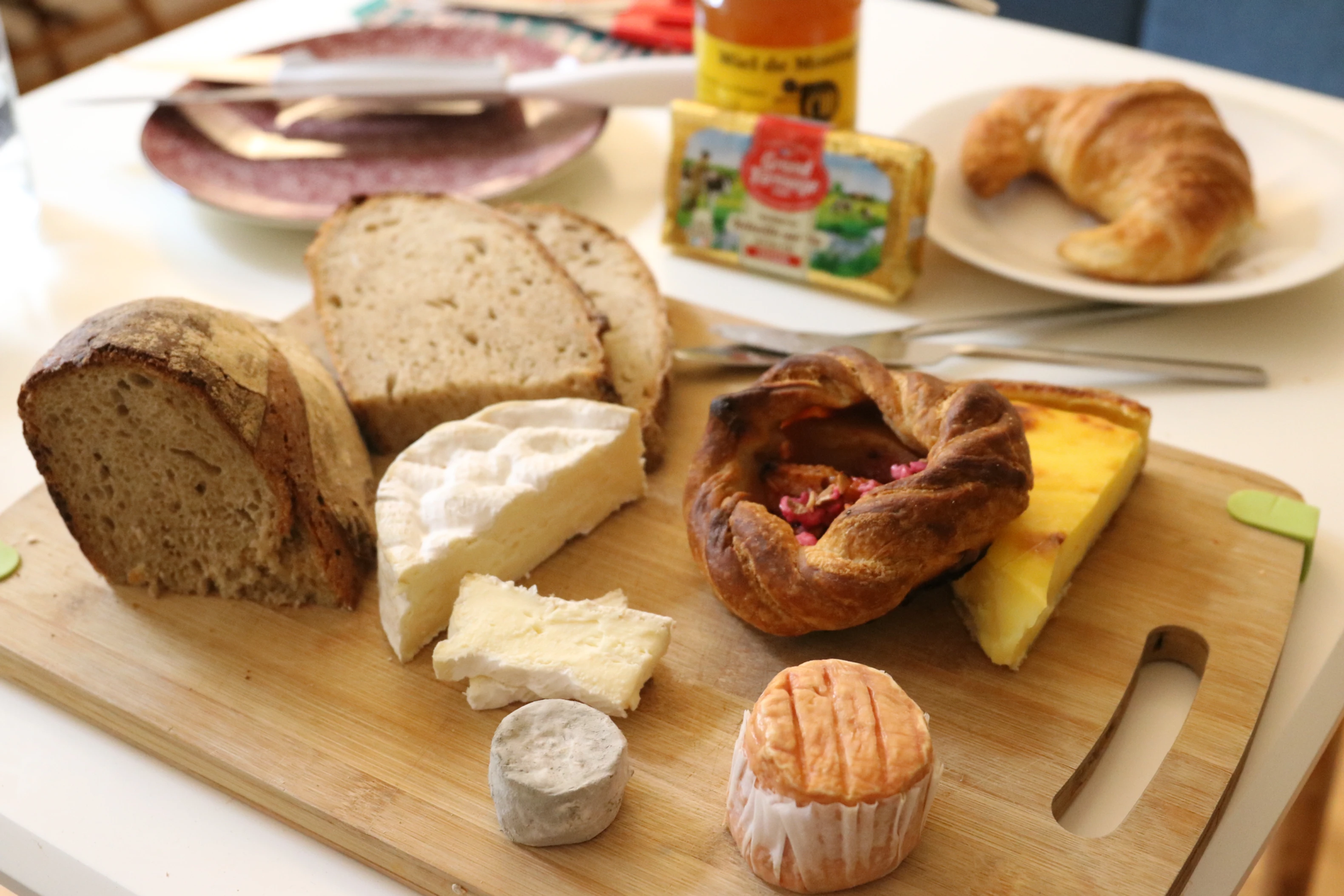 Bread and cheese from Boulangerie Poilane.