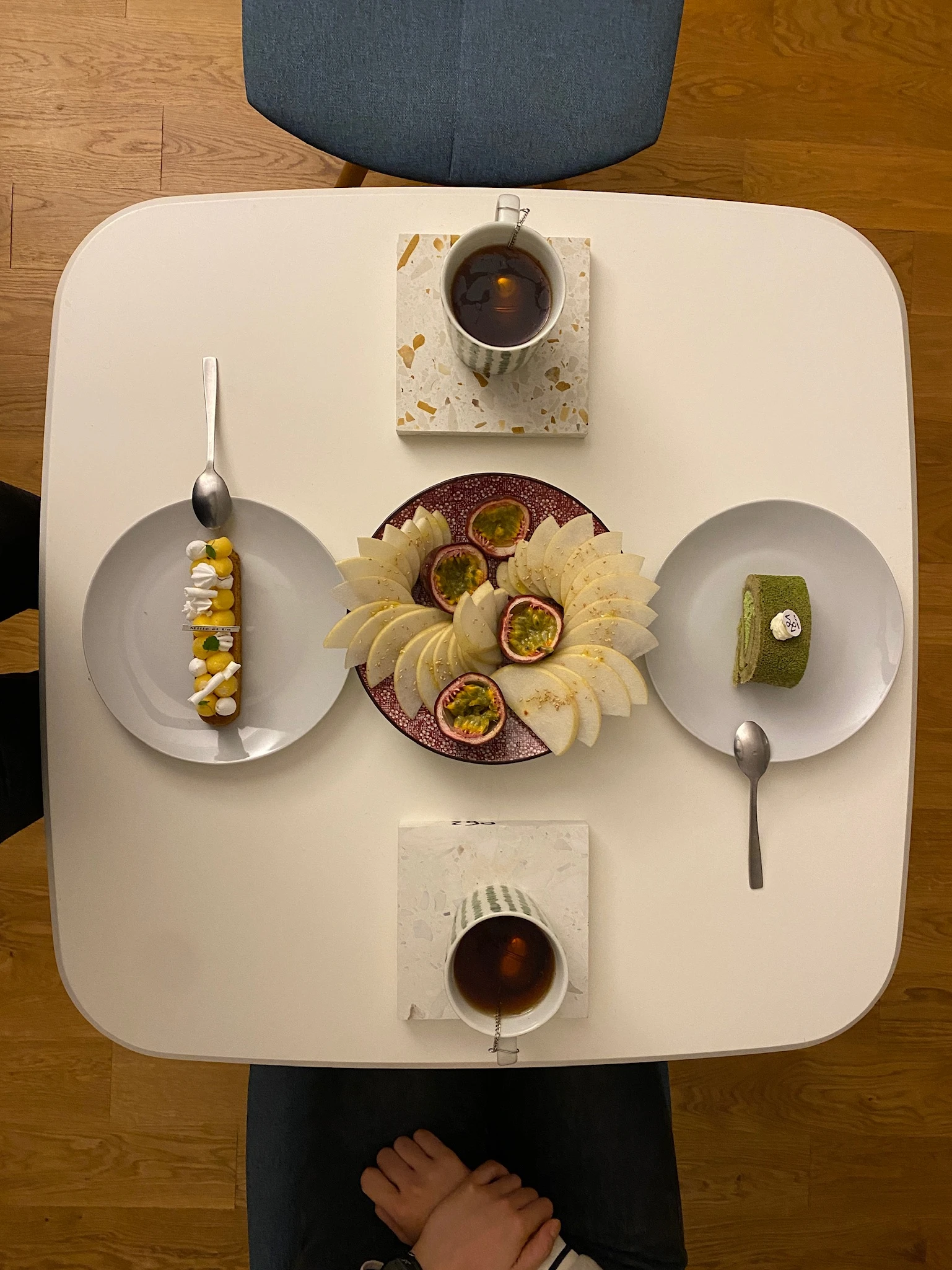 Desserts laid out on a table.