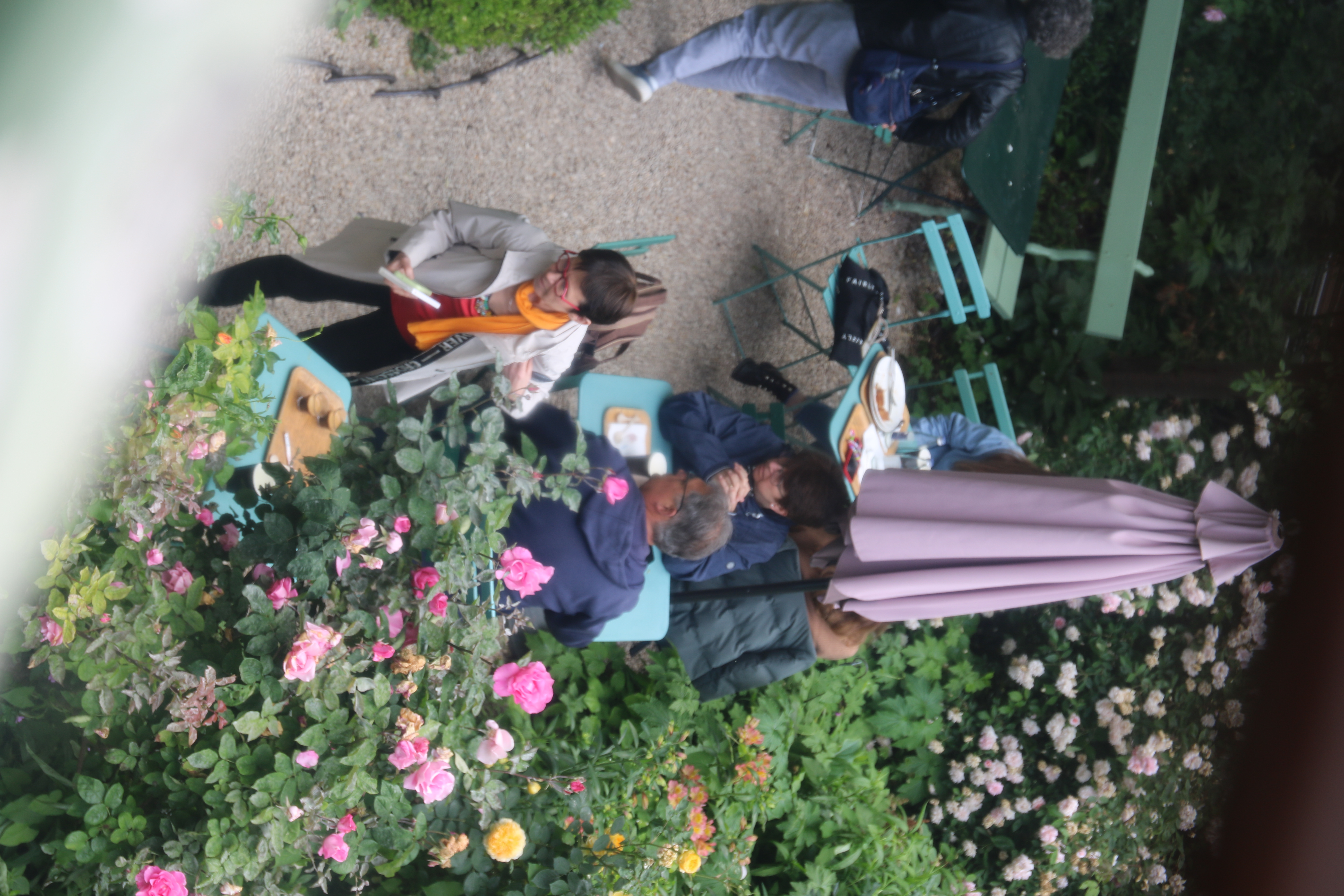 Garden where people enjoyed conversations over sweets.