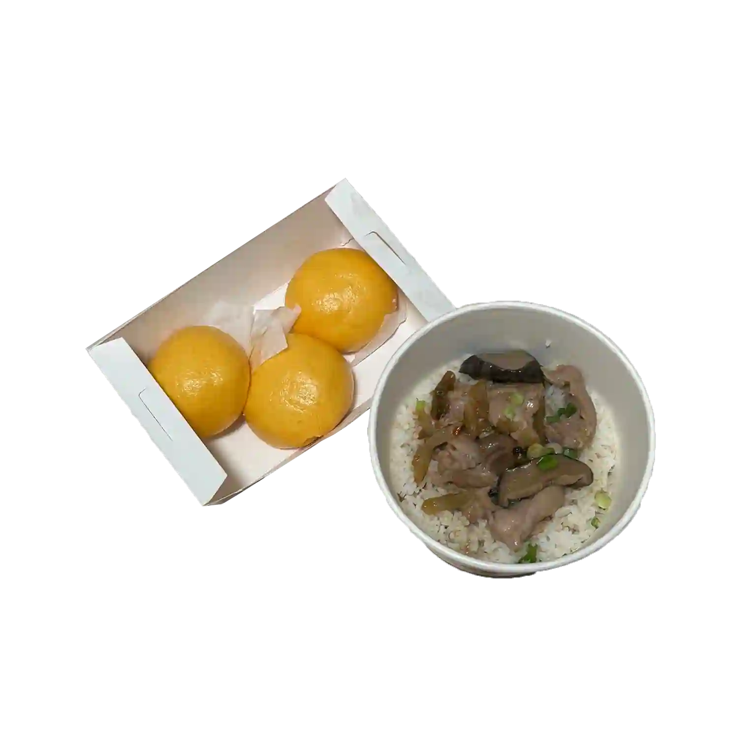 Custard Buns & Chicken Over Rice