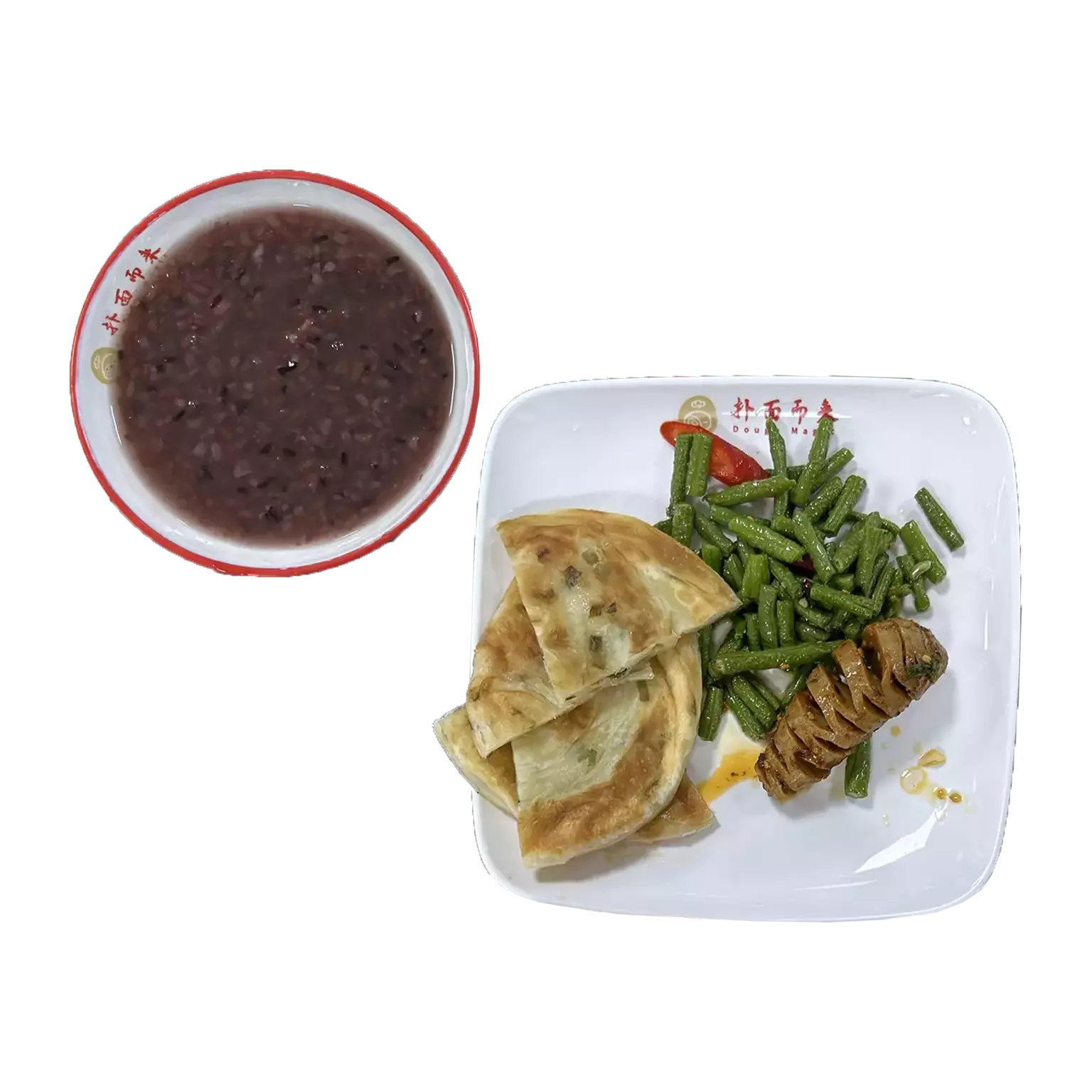 Porridge w/ Scallion Pancakes & Green Beans